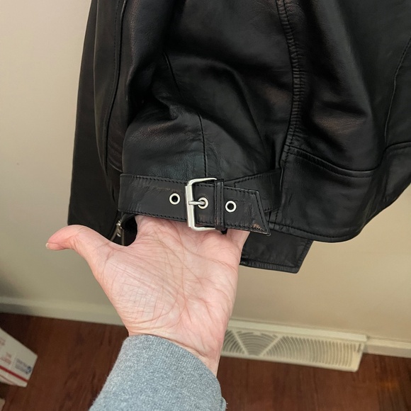 Sezane Zig Black Leather Jacket - 46 - Picture 4 of 8